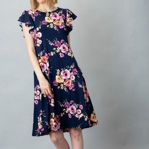Floral mid length dress in medium never worn